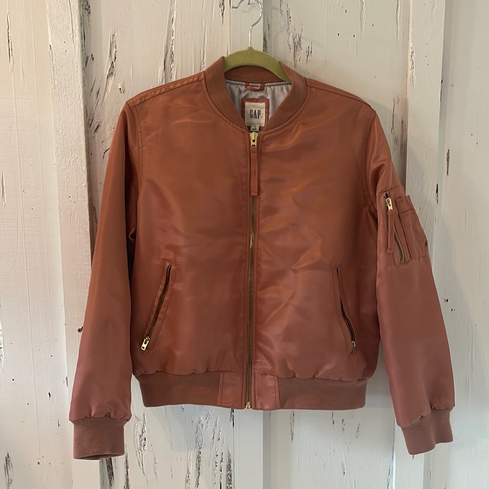 Gap Rose Gold Bomber Jacket